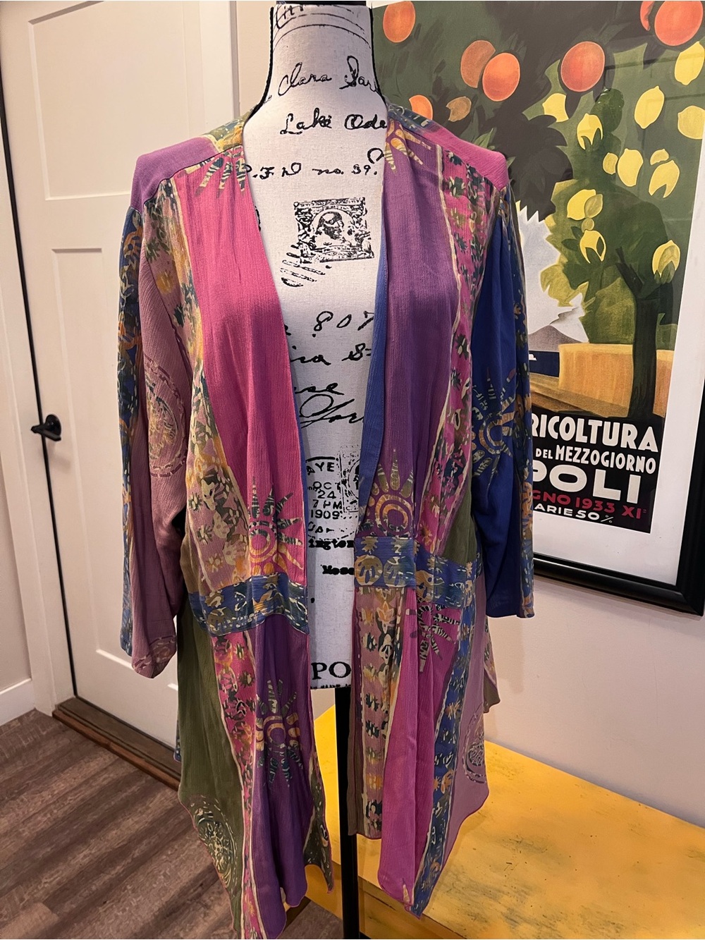 Soft Surroundings Multicolor Patchwork Kimono Jacket